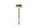 Rose gold Heart Cut Halo Diamond Pave Band with Prong Setting_2