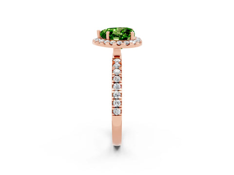Rose gold Heart Cut Halo Diamond Pave Band with Prong Setting_2