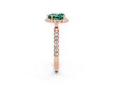 Rose gold Heart Cut Halo Diamond Pave Band with Prong Setting_2