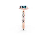 Rose gold Heart Cut Halo Diamond Pave Band with Prong Setting_2