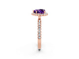 Rose gold Heart Cut Halo Diamond Pave Band with Prong Setting_2