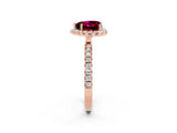 Rose gold Heart Cut Halo Diamond Pave Band with Prong Setting_2