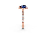 Rose gold Heart Cut Halo Diamond Pave Band with Prong Setting_2