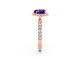 Rose gold Heart Cut Halo Diamond Pave Band with Prong Setting_2