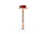 Rose gold Heart Cut Halo Diamond Pave Band with Prong Setting_2