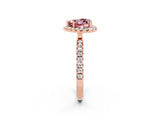 Rose gold Heart Cut Halo Diamond Pave Band with Prong Setting_2