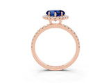Rose gold Heart Cut Halo Diamond Pave Band with Prong Setting_3