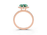 Rose gold Heart Cut Halo Diamond Pave Band with Prong Setting_3