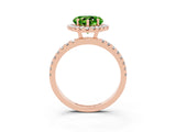 Rose gold Heart Cut Halo Diamond Pave Band with Prong Setting_3