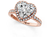 Rose gold Heart Cut Halo Diamond Pave Band with Prong Setting_4