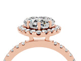 Rose gold Heart Cut Halo Diamond Pave Band with Prong Setting_4