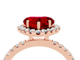 Rose gold Heart Cut Halo Diamond Pave Band with Prong Setting_4
