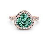 Rose gold Heart Cut Halo Diamond Pave Band with Prong Setting