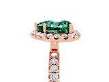 Rose gold Heart Cut Halo Diamond Pave Band with Prong Setting_5