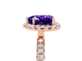 Rose gold Heart Cut Halo Diamond Pave Band with Prong Setting_5