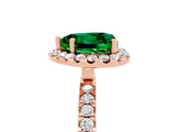Rose gold Heart Cut Halo Diamond Pave Band with Prong Setting_5
