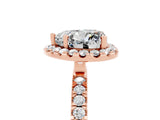 Rose gold Heart Cut Halo Diamond Pave Band with Prong Setting_5
