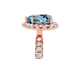 Rose gold Heart Cut Halo Diamond Pave Band with Prong Setting_5