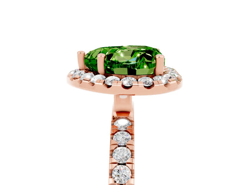 Rose gold Heart Cut Halo Diamond Pave Band with Prong Setting_5