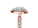 Rose gold Heart Cut Halo Diamond Pave Band with Prong Setting_8
