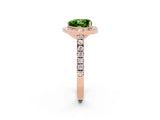 Rose gold Heart Cut Halo Diamond Ring with Pavé Band and Three-Prong Setting_2