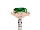 Rose gold Heart Cut Halo Diamond Ring with Pavé Band and Three-Prong Setting_5