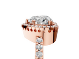 Rose gold Heart Cut Halo Diamond Ring with Pave Band and Four-Prong Setting_42
