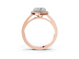 Rose gold Heart Cut Halo Diamond Ring with Solitaire Band and Prong Setting_6