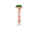 Rose gold Heart Cut Halo Diamond Solitaire with Filigree Band and Four-Prong Setting_2
