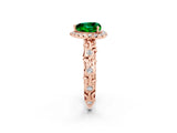 Rose gold Heart Cut Halo Diamond Solitaire with Filigree Band and Four-Prong Setting_2