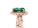 Rose gold Heart Cut Halo Diamond Solitaire with Filigree Band and Four-Prong Setting_5