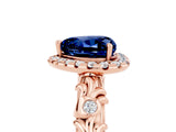Rose gold Heart Cut Halo Diamond Solitaire with Filigree Band and Four-Prong Setting_5