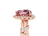Rose gold Heart Cut Halo Diamond Solitaire with Filigree Band and Four-Prong Setting_5