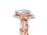 Rose gold Heart Cut Halo Diamond Solitaire with Filigree Band and Four-Prong Setting_8