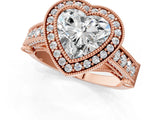 Rose gold Heart Cut Halo Diamond Split Shank Pave Ring_22