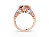 Rose gold Heart Cut Halo Diamond Split Shank Pave Ring_24