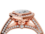 Rose gold Heart Cut Halo Diamond Split Shank Pave Ring_25