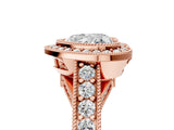 Rose gold Heart Cut Halo Diamond Split Shank Pave Ring_26