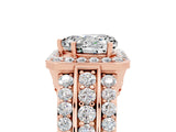 Rose gold Heart Cut Halo Moissanite Ring with Split Shank and Four-Prong Setting_5