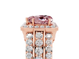 Rose gold Heart Cut Halo Morganite Ring with Split Shank and Four-Prong Setting_5