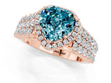 Rose gold Heart Cut Halo Pavé Diamond Engagement Ring with Split Shank and Four-Prong Setting_1