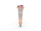 Rose gold Heart Cut Halo Pavé Diamond Engagement Ring with Split Shank and Four-Prong Setting_2