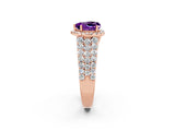 Rose gold Heart Cut Halo Pavé Diamond Engagement Ring with Split Shank and Four-Prong Setting_2