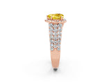 Rose gold Heart Cut Halo Pavé Diamond Engagement Ring with Split Shank and Four-Prong Setting_2
