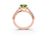 Rose gold Heart Cut Halo Pavé Diamond Engagement Ring with Split Shank and Four-Prong Setting_3