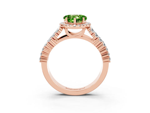 Rose gold Heart Cut Halo Pavé Diamond Engagement Ring with Split Shank and Four-Prong Setting_3
