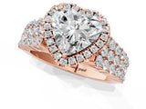 Rose gold Heart Cut Halo Pavé Diamond Engagement Ring with Split Shank and Four-Prong Setting_4