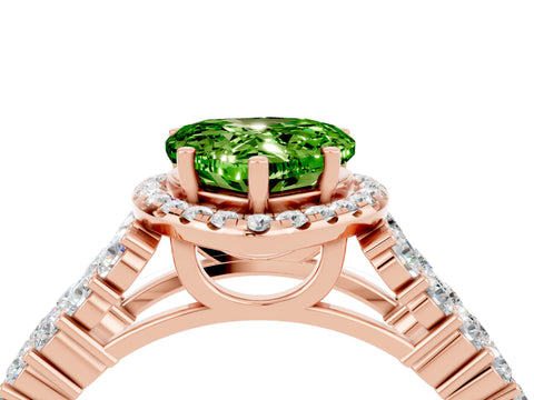 Rose gold Heart Cut Halo Pavé Diamond Engagement Ring with Split Shank and Four-Prong Setting_4