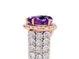 Rose gold Heart Cut Halo Pavé Diamond Engagement Ring with Split Shank and Four-Prong Setting_5