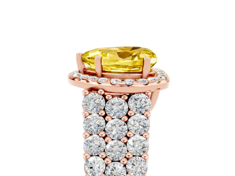 Rose gold Heart Cut Halo Pavé Diamond Engagement Ring with Split Shank and Four-Prong Setting_5